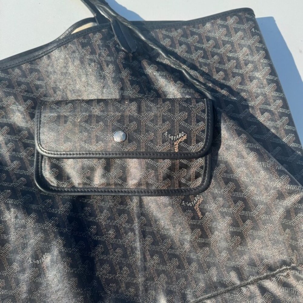 Goyard Saint Louis GM Tote Black Goyardine Canvas Authentic - Picture 5 of 11